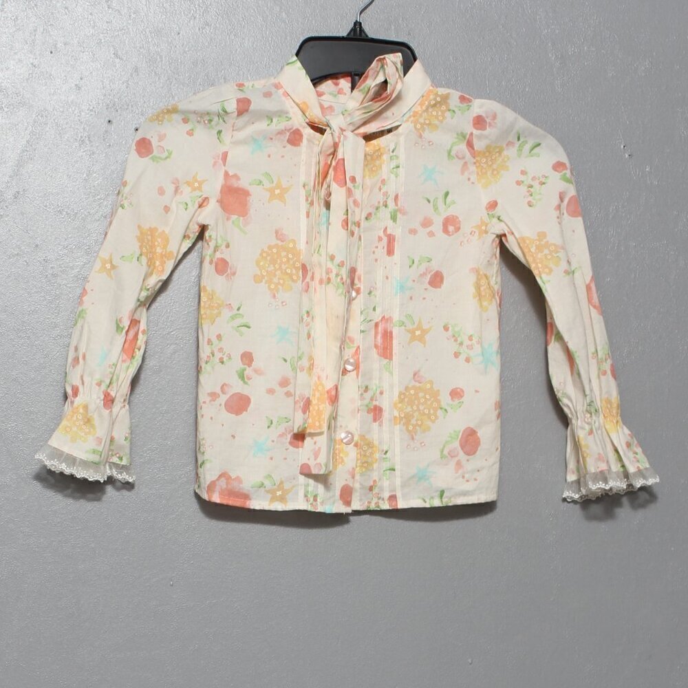 Fox and heron floral cotton long sleeve top
